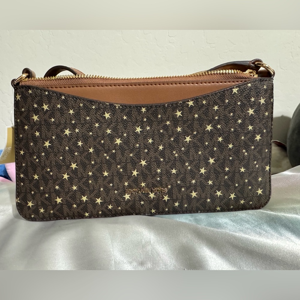 Michael Kors Starry Brown and Gold Crossbody